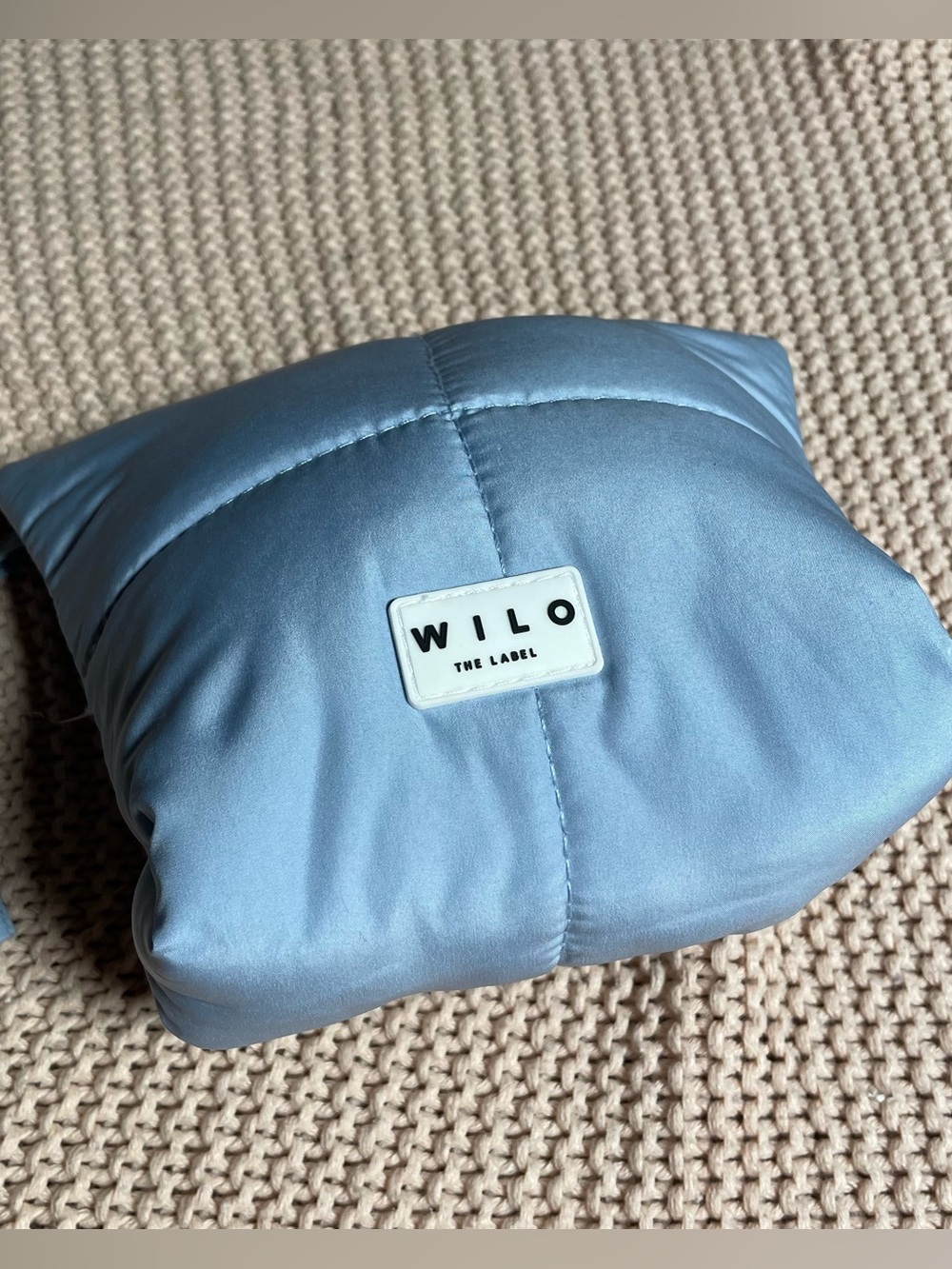 WILO Light Blue Puffer 6” mini bag minimal clean girl look EUC